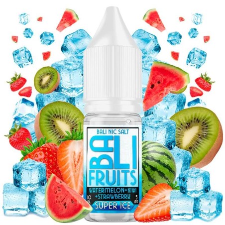 WATERMELON KIWI STRAWBERRY SUPER ICE NIC SALT 10ML 20MG BALI FRUITS BY KINGS CREST