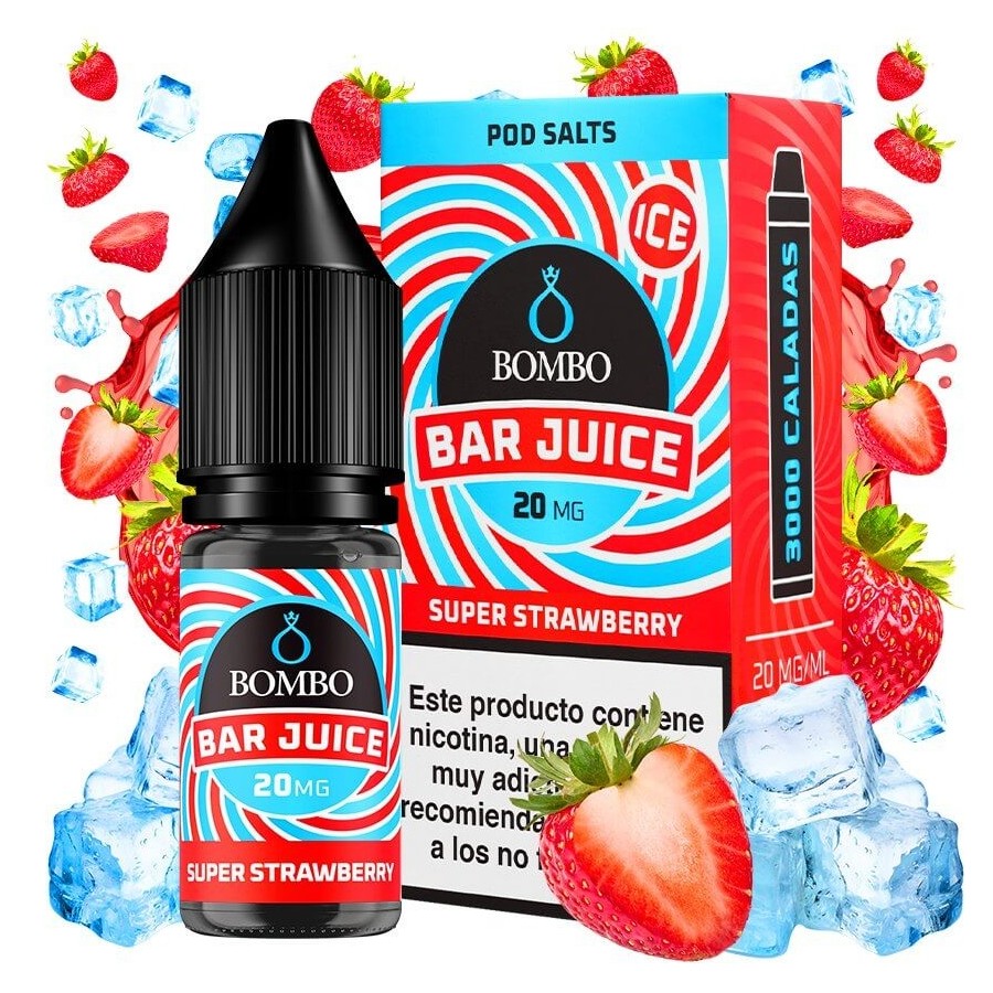 SUPER STRAWBERRY ICE NICSALT 10ML 20MG BAR JUICE BOMBO