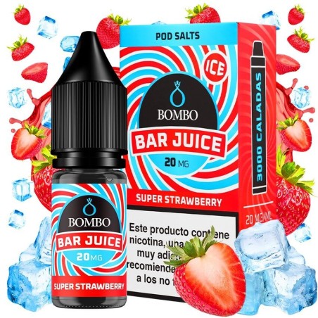 SUPER STRAWBERRY ICE NICSALT 10ML 20MG BAR JUICE BOMBO