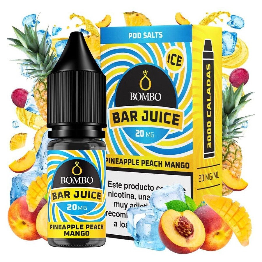 PINEAPPLE PEACH MANGO ICE NICSALT 10ML 20MG BAR JUICE BOMBO