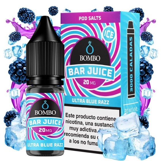 ULTRA BLUE RAZZ ICE NICSALT 10ML 20MG BAR JUICE BOMBO