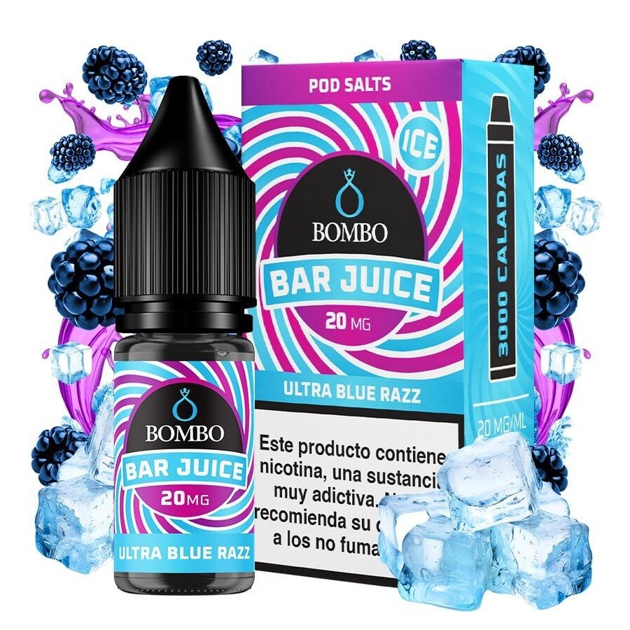 ULTRA BLUE RAZZ ICE NICSALT 10ML 20MG BAR JUICE BOMBO