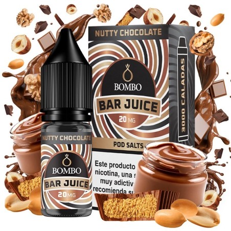NUTTY CHOCOLATE BAR JUICE NIC SALT 10ML 20MG BOMBO