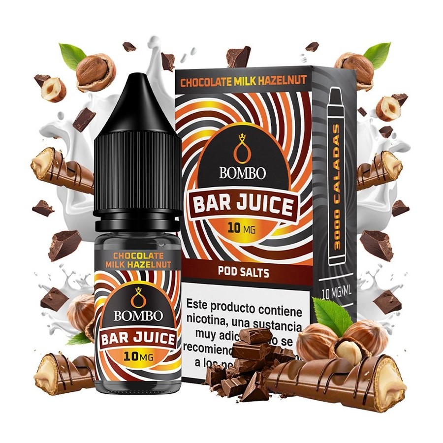 CHOCOLATE MILK HAZELNUT BAR JUICE NIC SALT 10ML 10MG BOMBO