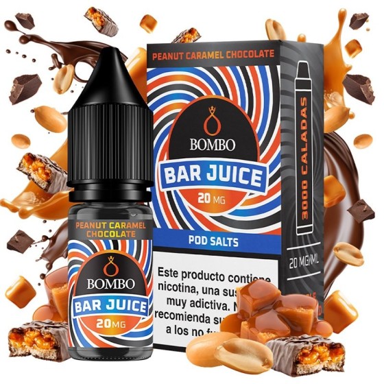 PEANUT CARAMEL CHOCOLATE BAR JUICE NIC SALT 10ML 20MG BOMBO