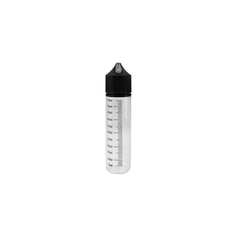 BOTELLA GRADUADA 60ML FACIL APERTURA TAPON NEGRO
