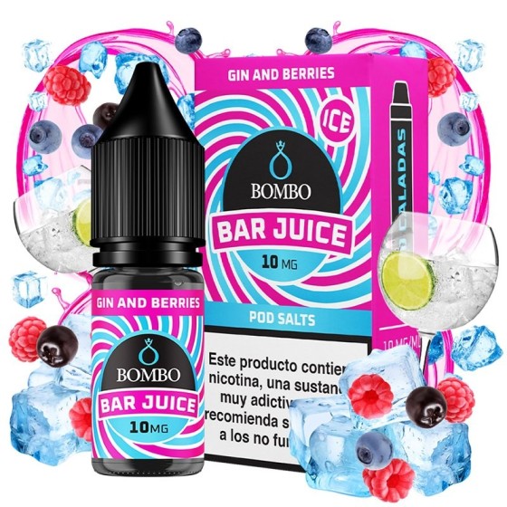 GIN AND BERRIES NIC SALT 10ML 20MG BAR JUICE BOMBO