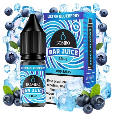 ULTRA BLUEBERRY ICE NICSALT 10ML 10MG BAR JUICE BOMBO